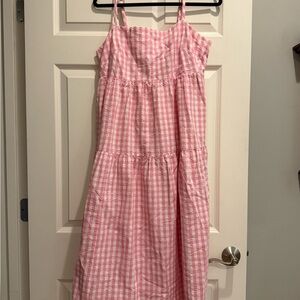 J. Crew Pink Checkered Dress